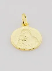 Gold-Plated Medal Botticelli's Virgin Mary - 16mm