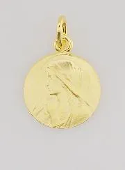 Gold-Plated Medal Virgin Mary in Prayer - 16mm