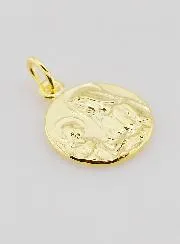 Saint Anne and the Virgin Mary Medal Gold Plated - 16 mm