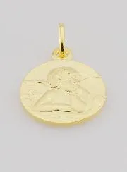 Gold Plated Medal 16mm - Angel Raphael