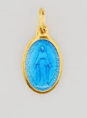 Miraculous Medal in Gold Plated Silver and Enamel - 17mm