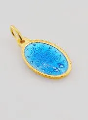 Miraculous Medal in Gold Plated Silver and Enamel - 17mm