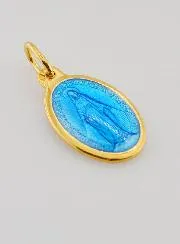 Miraculous Medal in Gold Plated Silver and Enamel - 17mm