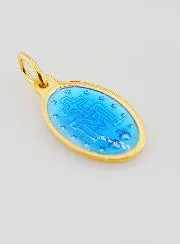 Miraculous Medal Blue Enamel - 17mm