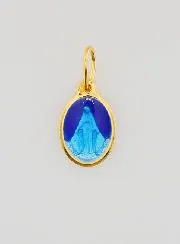 Miraculous Medal Blue Enamel - 10mm