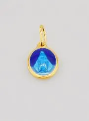 Miraculous Medal Blue Enamel - 10mm