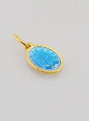 Miraculous Medal Blue Enamel - 10mm
