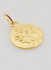 Gold Plated Saint Christopher Medal - 14mm