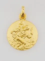 Gold Plated Medal Saint Christopher - 18mm