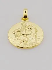 Gold Plated Medal Saint Christopher - 18mm