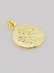 Gold Plated Medal Saint Christopher - 18mm