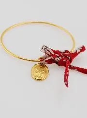 Bangle Bracelet Red Liberty and Miraculous Medal