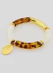 Religious Bracelet Miraculous Medal - Leopard Print