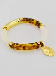 Religious Bracelet Miraculous Medal - Leopard Print