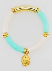 Religious Bracelet Miraculous Medal - Turquoise