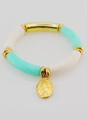 Religious Bracelet Miraculous Medal - Turquoise
