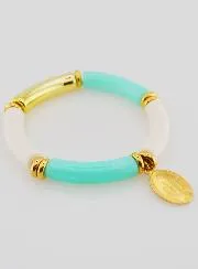 Religious Bracelet Miraculous Medal - Turquoise