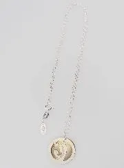 Necklace Madonna and Child with Dove - Silver and Mother-of-Pearl