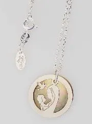 Necklace Madonna and Child with Dove - Silver and Mother-of-Pearl