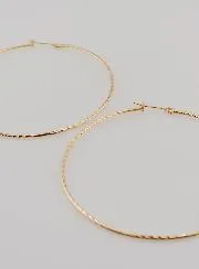 Twisted Creole Earrings Gold-Plated - 70mm