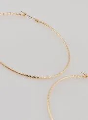 Twisted Creole Earrings Gold-Plated - 70mm