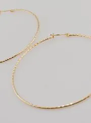 Twisted Creole Earrings Gold-Plated - 70mm