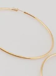 Creole Earrings 2mm Gold Plated - 70mm