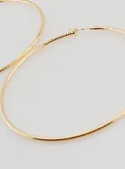 Creole Earrings 2mm Gold Plated - 70mm