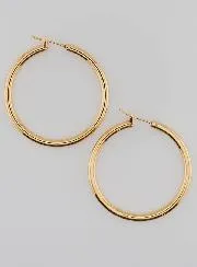 Gold Plated Creole Earrings 3mm - 40mm