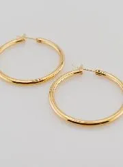 Gold Plated Creole Earrings 3mm - 40mm