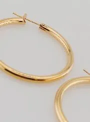 Gold Plated Creole Earrings 3mm - 40mm