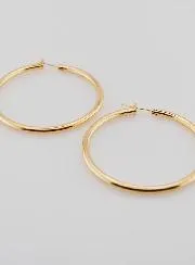 Creole Earrings 3mm Gold Plated - 50mm
