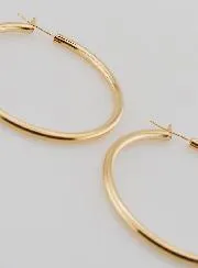 Creole Earrings 3mm Gold Plated - 50mm