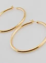 Creole Earrings 3mm Gold Plated - 50mm