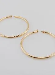Creole Earrings 3mm Gold Plated  - 60mm