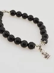Bracelet Black Agate 8mm - Our Lady of Mount Carmel