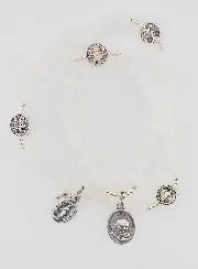 Moonstone Rosary - Saint Benedict and Father Pio