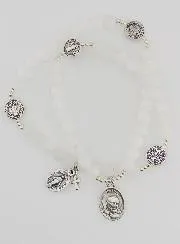 Moonstone Rosary Bracelet – St Benedict and Father Pio