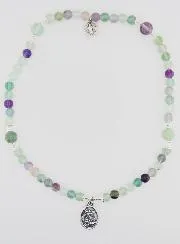 Fluorite Stone Rosary - Saint Michael and Saint Benedict