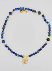 Lapis Lazuli Rosary - Virgin Mary and Ex Voto