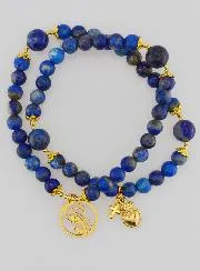 Lapis Lazuli Rosary Bracelet - Virgin Mary and Ex Voto