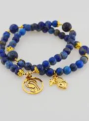 Lapis Lazuli Rosary Bracelet - Virgin Mary and Ex Voto