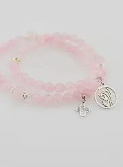 Rose Quartz Rosary - Virgin Mary and Holy Trinity