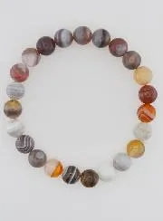 Botswana Agate Gemstone Bracelet - 8 mm