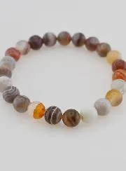Botswana Agate Gemstone Bracelet - 8 mm