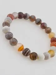 Botswana Agate Gemstone Bracelet - 8 mm