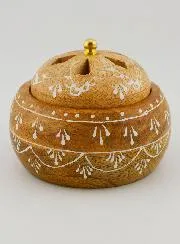 Handcrafted Wooden Incense Burner - 10cm