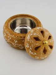 Handcrafted Wooden Incense Burner - 10cm