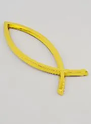 Car Badge Christian Fish Ichtus Golden - 14 cm