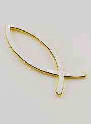 Car Badge Christian Fish Ichtus Golden - 14 cm